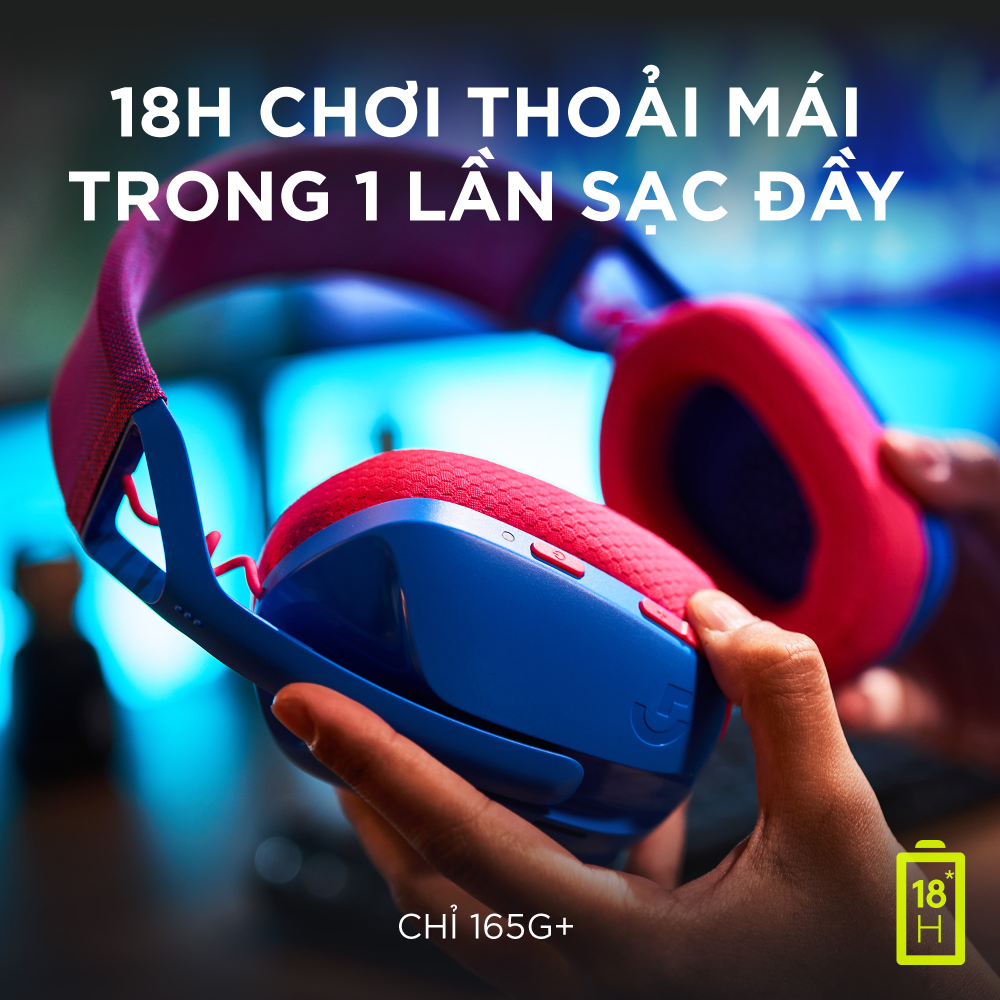 Tai nghe game không dây Bluetooth và Lighspeed Logitech G435 – Mic ảo tích hợp, nhẹ, tương thích PC, Điện thoại, PS4, PS5 - Màu