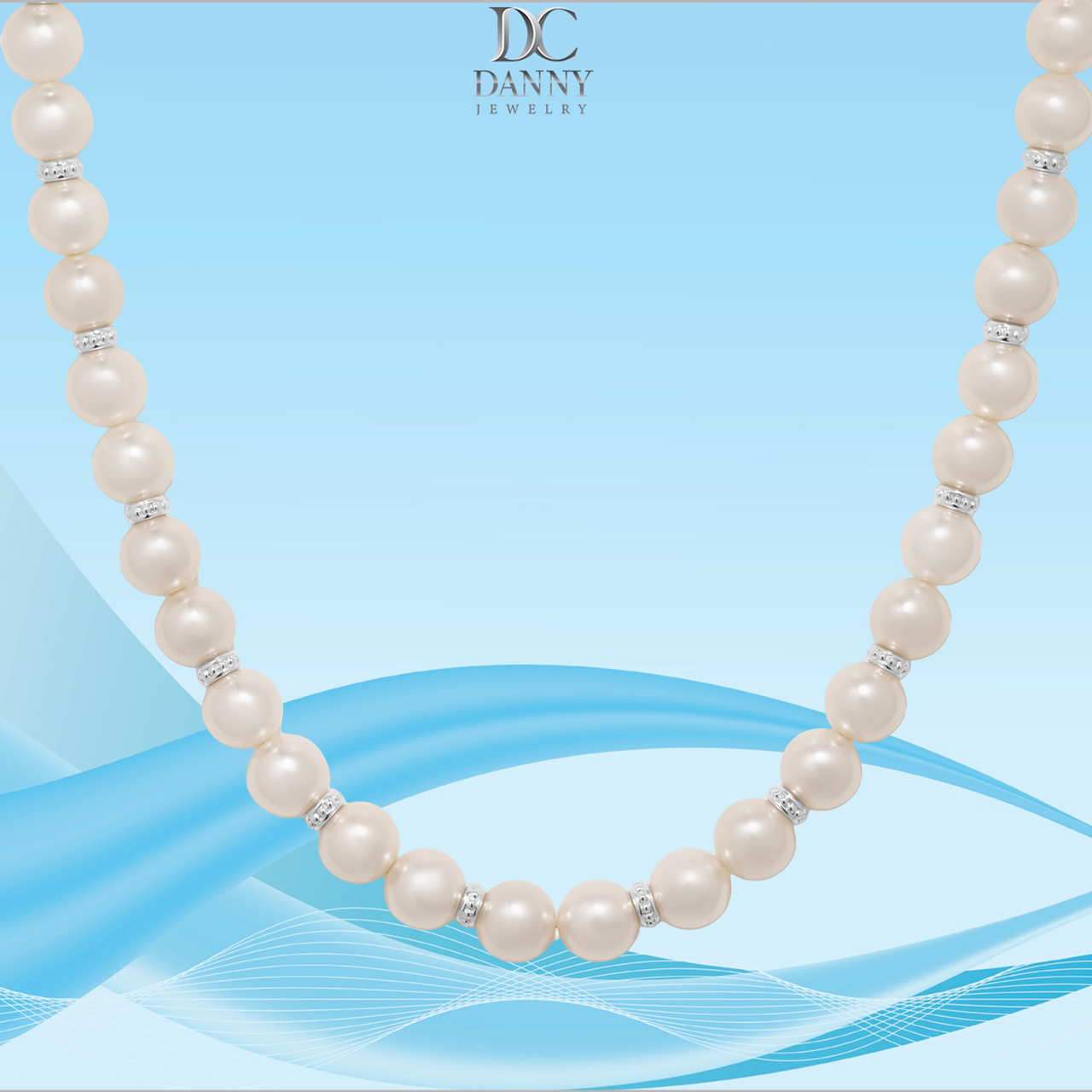 Vòng Cổ Danny Jewelry Ngọc Ốc Phối Bạc 925 Xi Rhodium D6235100012