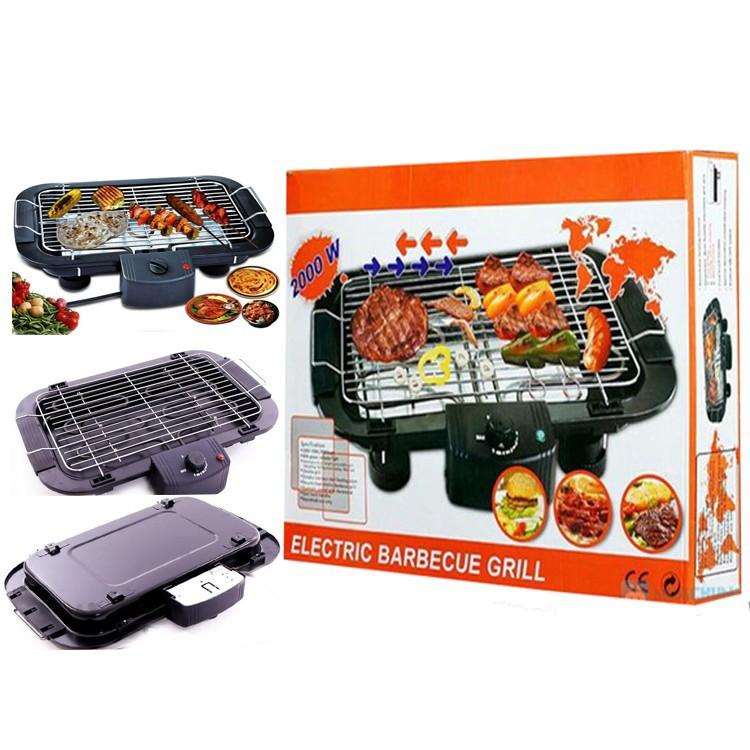 Bếp nướng điện không khói BBQ Electric Barbecue Grill 2000W có khay đựng dầu mỡ tháo lắp dễ dàng, an toàn, tiện lợi