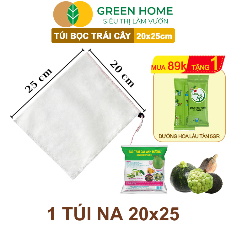 10 Túi Bọc Na Thái GreenHome, 20x25cm, Có Nút Cài, Độ Bền 3-5 Năm, Nhiều Kích thước