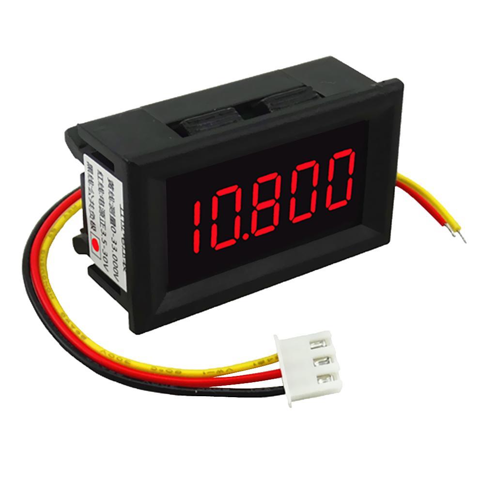 2 Pcs Mini 5 Digital Voltmeter LED Panel Meter, Measuring Range DC 3.5-30V