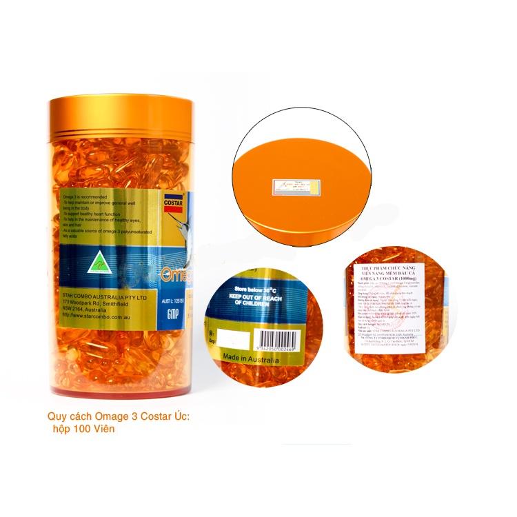 Viên nang mềm dầu cá Costar omega 3 1000mg x 100 viên