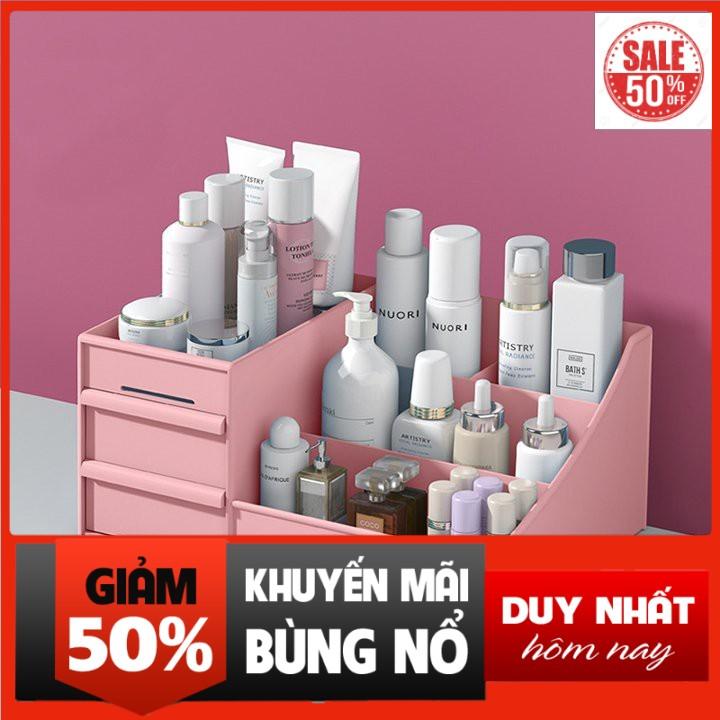 Kệ Khay Đựng Mỹ phẩm đồ dùng để bàn, 3 tầng 2 ngăn kéo tiện dụng, Đựng mỹ phẩm, đồ makeup, decor bàn, phòng ngủ