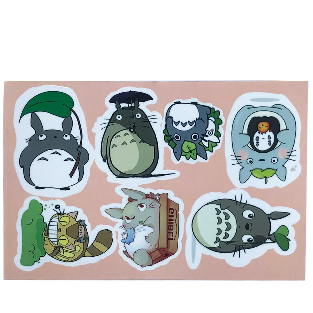 Bộ sticker chống thấm nước trang trí mũ bảo hiểm, đàn, guitar, ukulele, điện thoại laptop, dán sticker macbook sticker chủ đề totoro, vô diện, one piece, pikachu, nyanko sensei, honkai impact - Hàng chính hãng