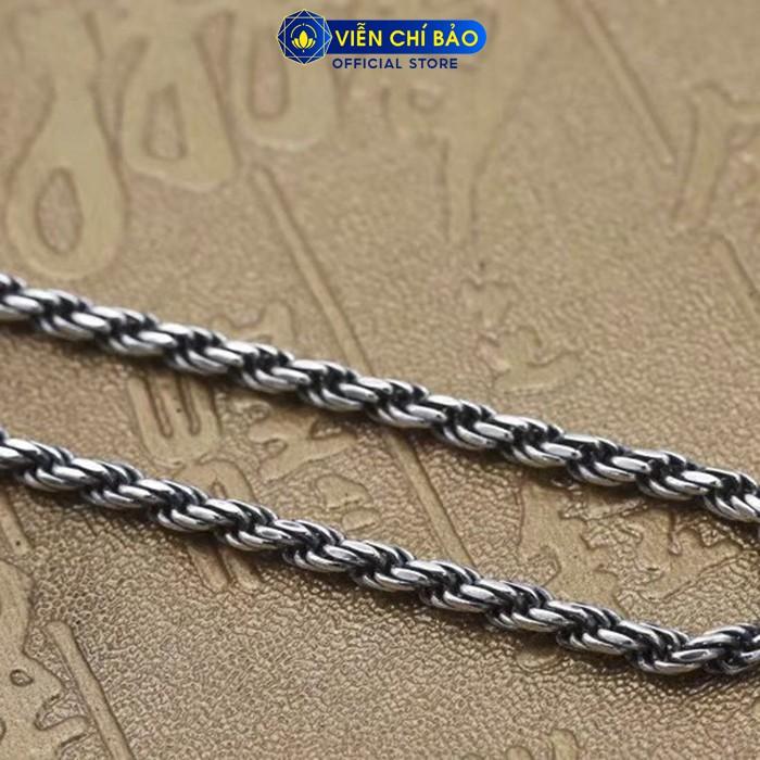 Dây chuyền bạc nam xoắn móc Chùy Kim Cang chất liệu bạc Thái 925 thương hiệu Viễn Chí Bảo D100205