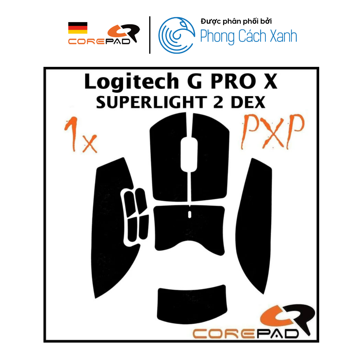 Bộ grip tape Corepad PXP Grips dành cho Logitech G PRO X SUPERLIGHT 2 DEX - Hàng Chính Hãng