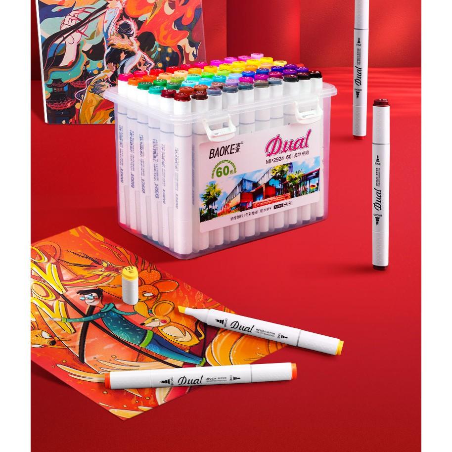 Bút MARKER BAOKE Nhiều Màu 2 Đầu -BAOKE/MP2924