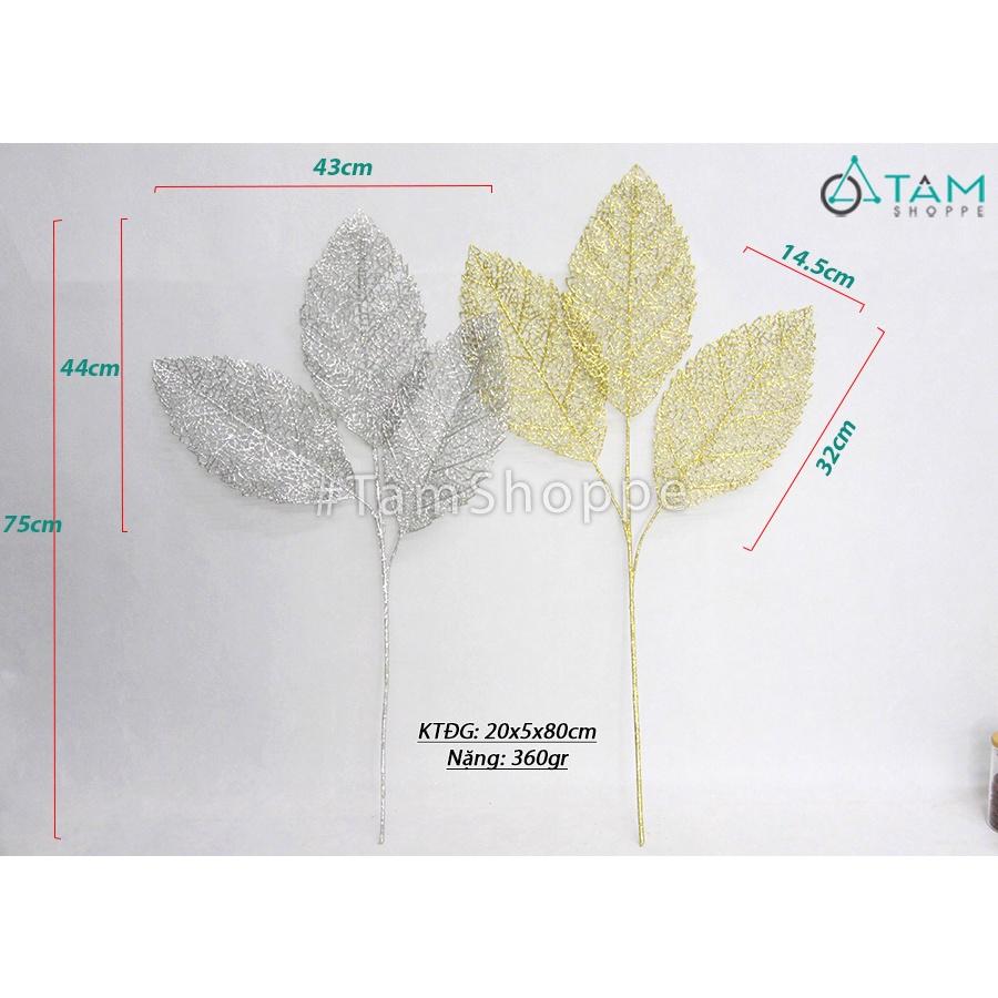 Cành xương lá anh đào phủ kim tuyến CHG-120