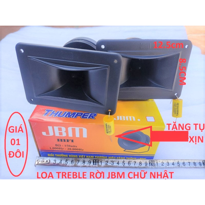 BỘ 2 LOA TĂNG TREBLE RỜI JBM CHỮ NHẬT - TẶNG KÈM TỤ 2.2MF - HÀNG CHÍNH HÃNG