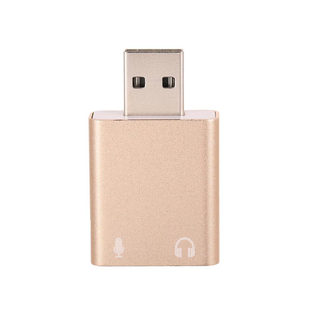 Aluminum alloy USB External Stereo Sound Adapter USB Audio Sound Card Virtual 7.1 Microphone Converter with 3.5mm Jack