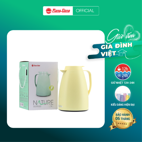 Phích cao cấp Rạng Đông chính hãng dung tích 1 lít Model: RD-1045N3.E có nắp thông minh hiển thị nhiệt độ nước trong phích