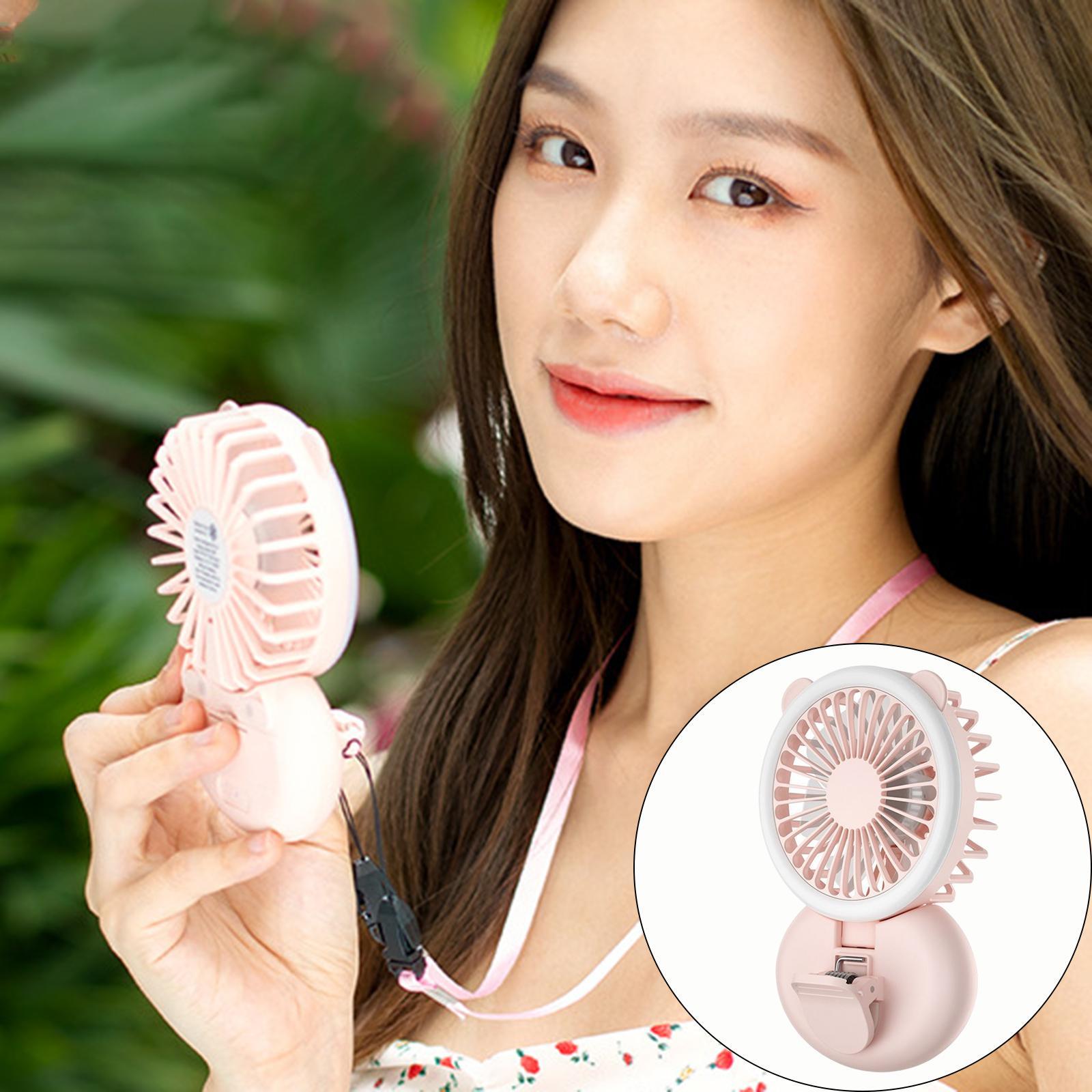 USB Neck Fan Rechargeable Mini Cooling Fan for Car Kitchen Shopping Travel Desktop