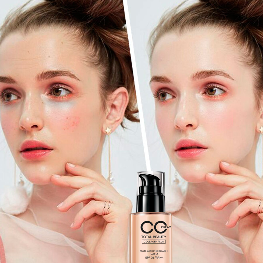 CC Cream Trang Điểm Collagen Đẹp Da Chống Nắng 30ml TẶNG Kem Làm Rụng Lông Trắng Da 20ml LANGCE