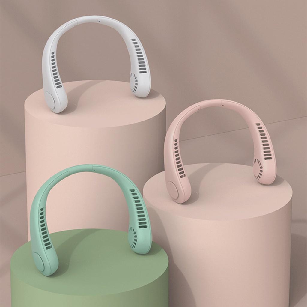Quạt Đeo Cổ Mini, Quạt USB Tích Điện Không Cánh Tiện Lợi, Thời Trang, Dáng Thể Thao Hàng Nội Địa