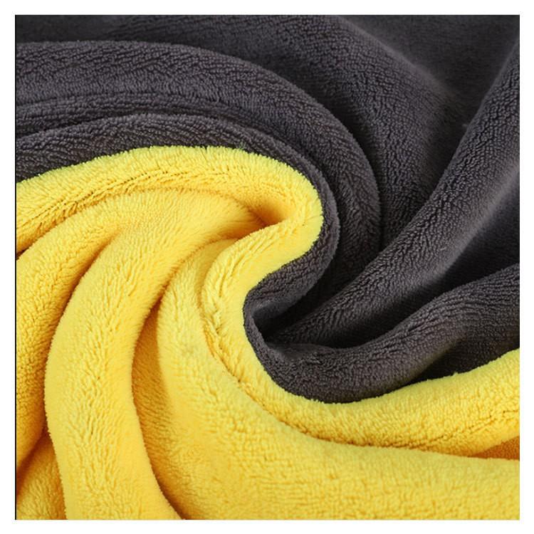 Khăn Lau Đa Năng Microfiber 2 Mặt Vàng - Xám Siêu Thấm Cực Dày Không Đổ Lông Chuyên Dụng Cho Ô Tô Xe Hơi