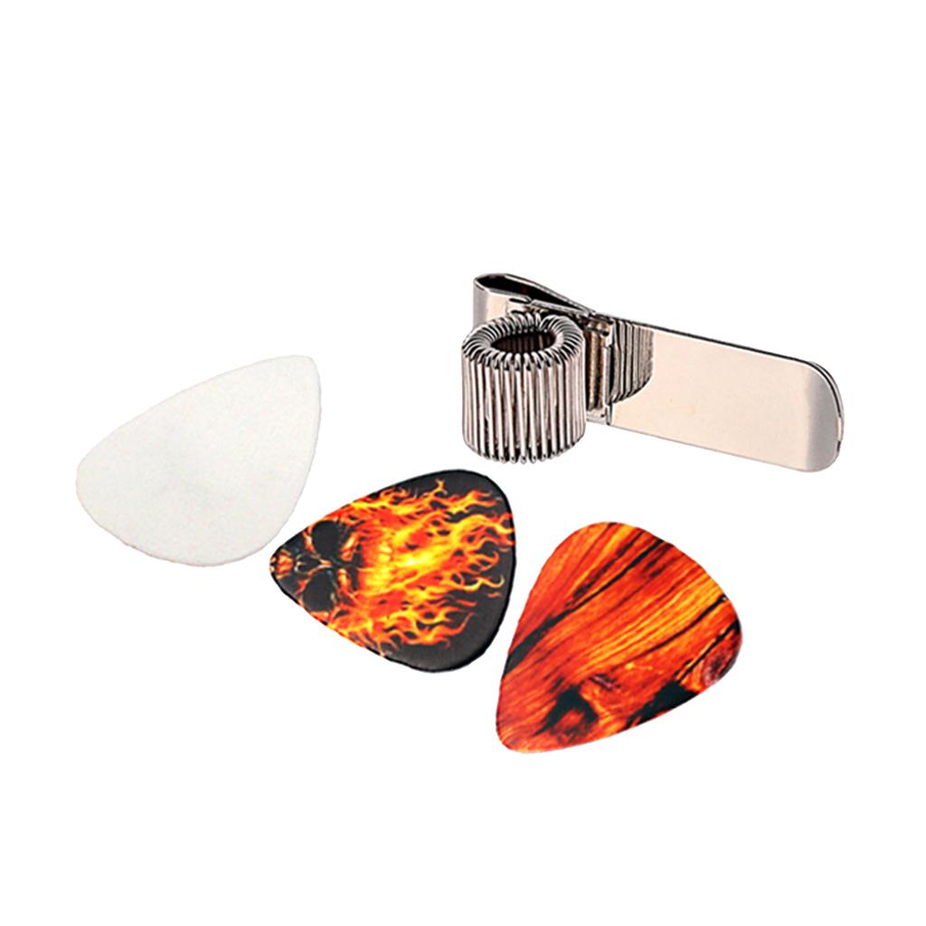 Đàn Guitar Phím Giá Đỡ Kẹp Kim Loại Đàn Guitar Chọn Kẹp với 3 Phím Bộ