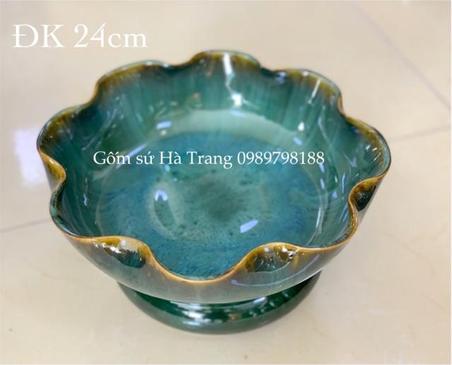 Bát thả hoa gốm sứ Bát Tràng cao cấp men hoả biến ngân hà