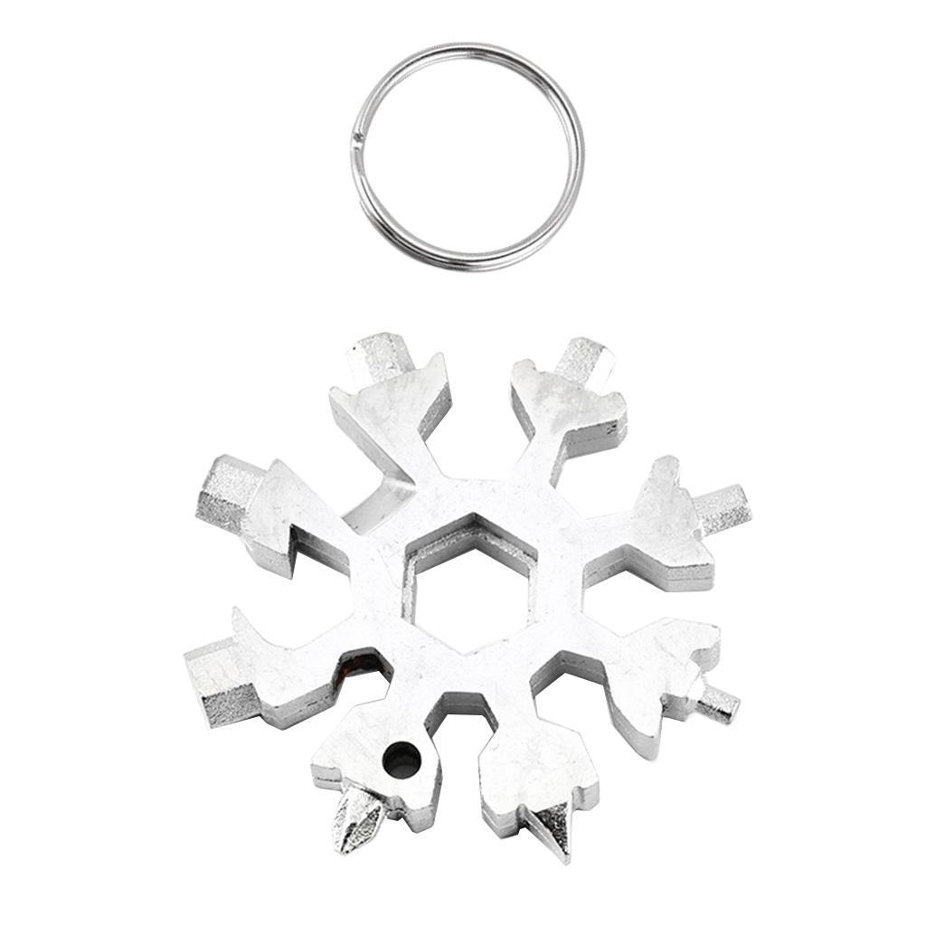 18 In 1 Stainless Steel Snowflake  Keychain  Tool