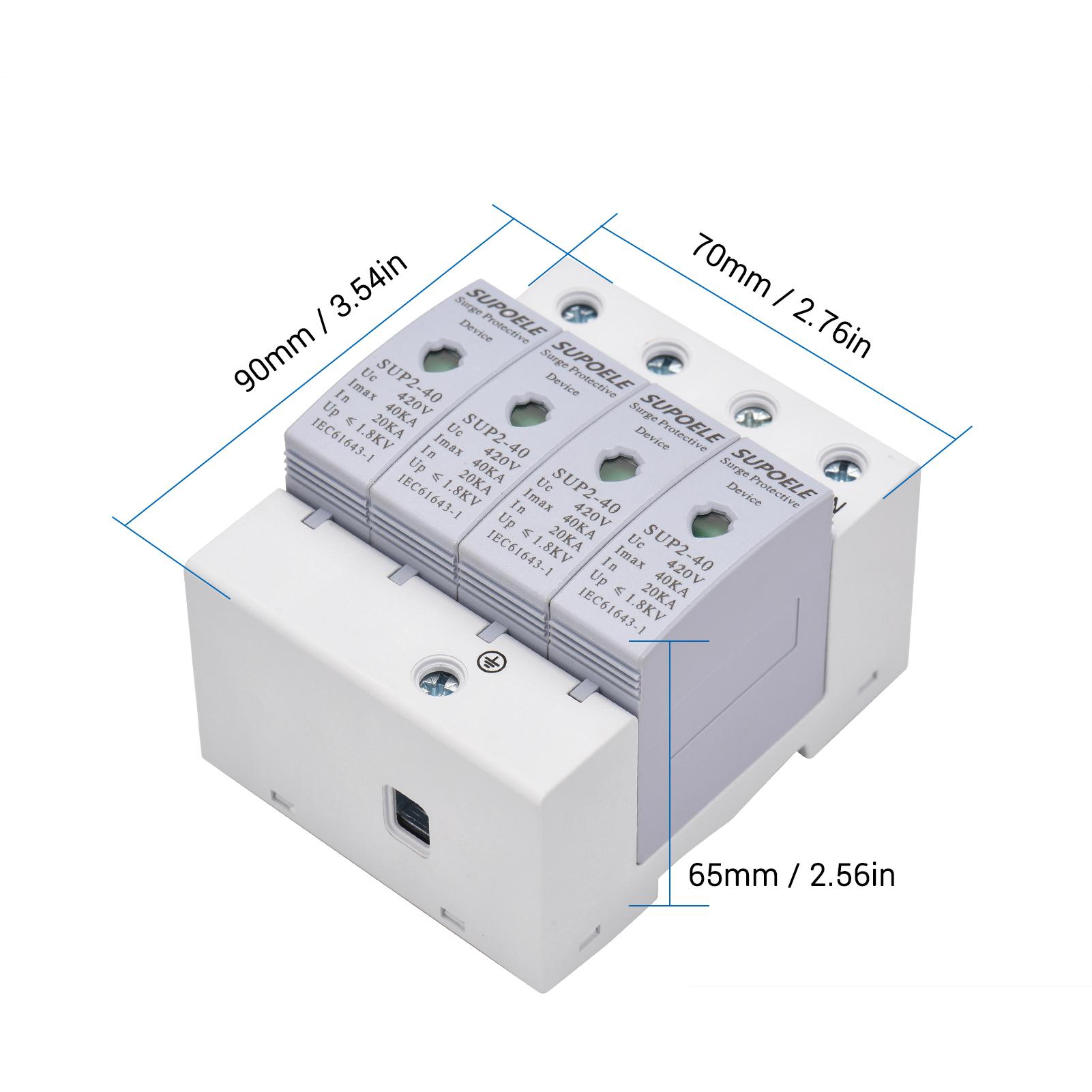 AC 420V Chống Sét Thiết Bị Bảo Vệ 4P 40KA Chống Sét Hộ Gia Đình Chống Sấm Bảo Vệ Phá DIN Rail Lắp Đặt