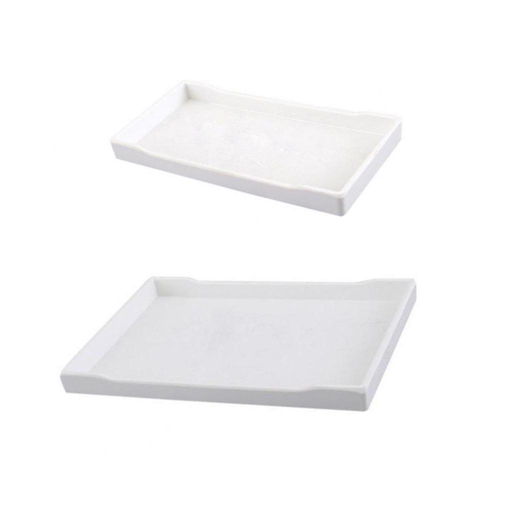 2X Nhựa Phục Vụ Khay Ăn Sáng Trà Ăn Nhà Bếp Từ Cao Cấp Trắng 22 cm 25 cm
