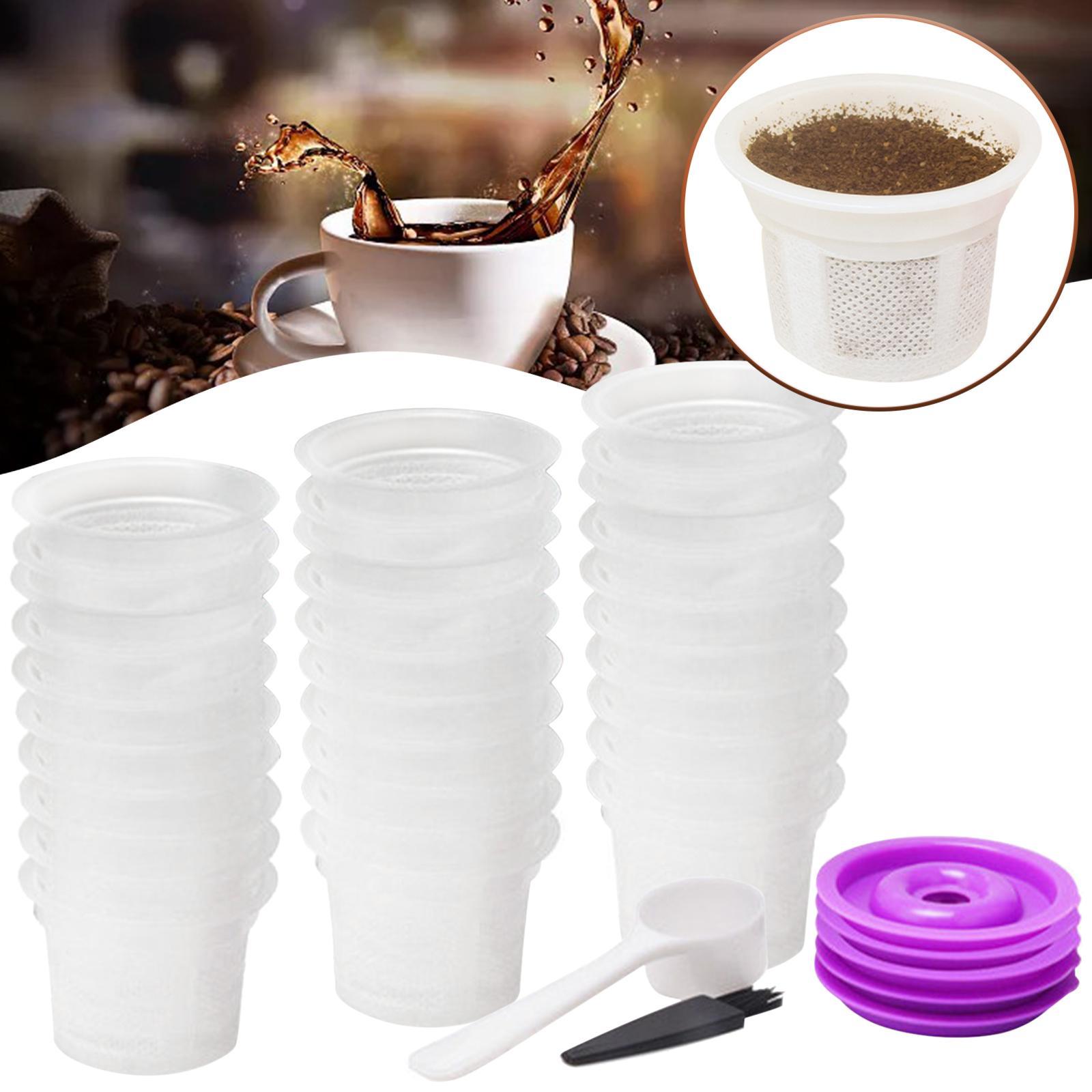 50 Pieces Coffee Filter Cups with 5Pcs Lids Replacement for Kitchen Cafe