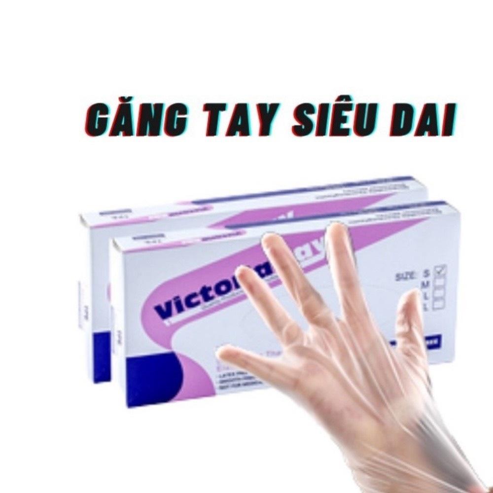 Hộp 100 Găng Tay Mỏng, Găng Tay Victoria Kháng Khuẩn, Bảo Vệ Tay, Siêu Dai, Nấu Ăn, Làm Bếp, Vệ Sinh. Kingler 5858