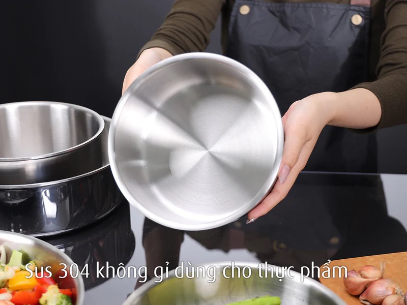 Bộ nồi chảo iNox cán rời 9 món - Không phủ lớp chống dính