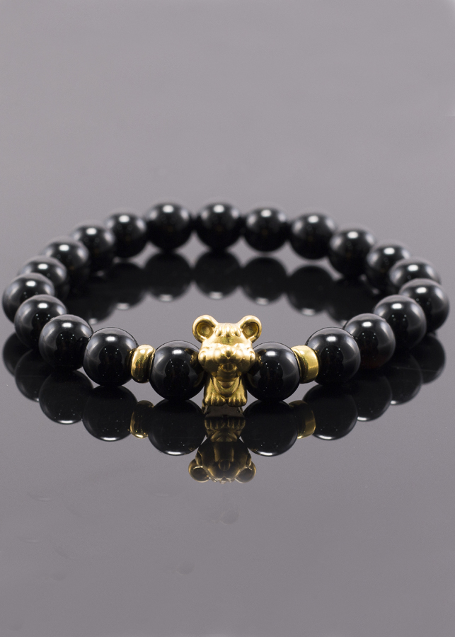 Vòng Tay Đá Thiên Thạch Charm Tuổi Tý Bạc Mạ Vàng 24K Ngọc Quý Gemstones