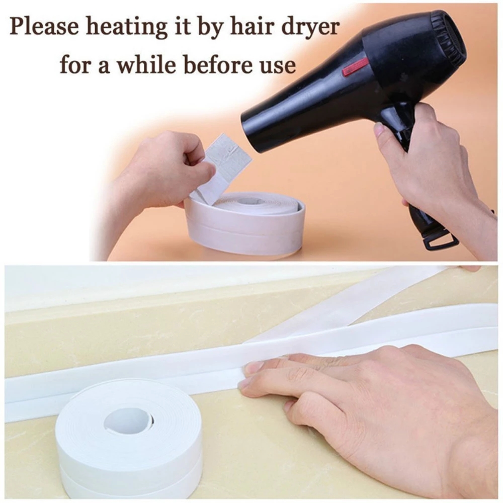 Miếng dán viền bồn rửa bằng PVC chống thấm nước tiện lợi dành cho nhà bếp/ nhà tắm
