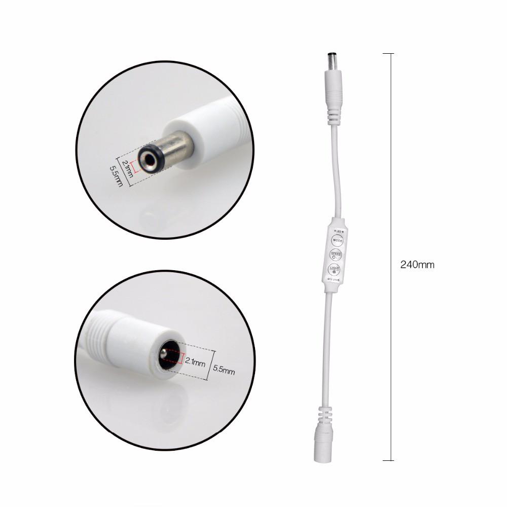 Mạch điều khiển nhỏ gọn 3 phím bấm dùng cho Led đơn sắc 2 pin có thể chỉnh độ sáng (Đầu cắm DC 5.5)