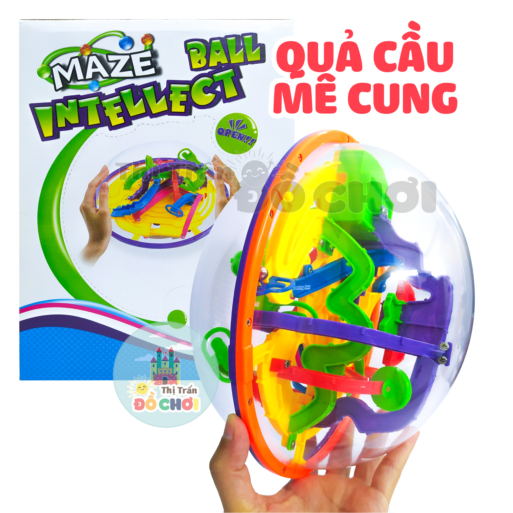 Bộ đồ chơi thông minh phát triển trí tuệ cho bé quả cầu mê cung không gian 3D Magic Maze Ball Kích Thước To 20cm 71-01