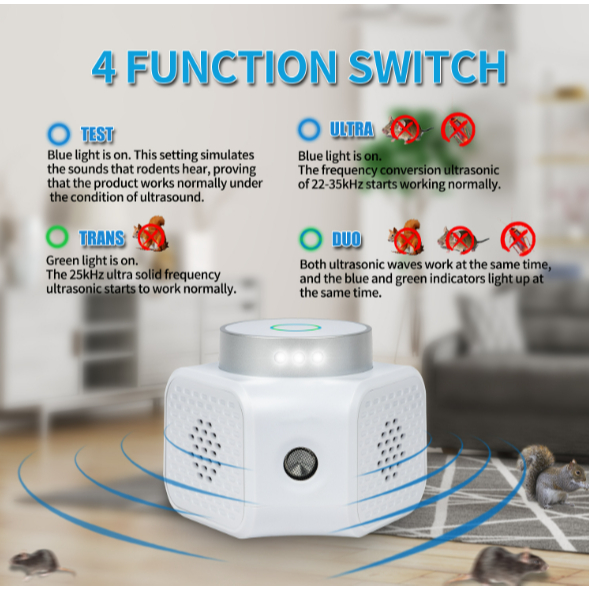 Máy Đuổi Chuột Muỗi Côn Trùng Sóng Siêu Âm Ultrasonic Rodent Repeller