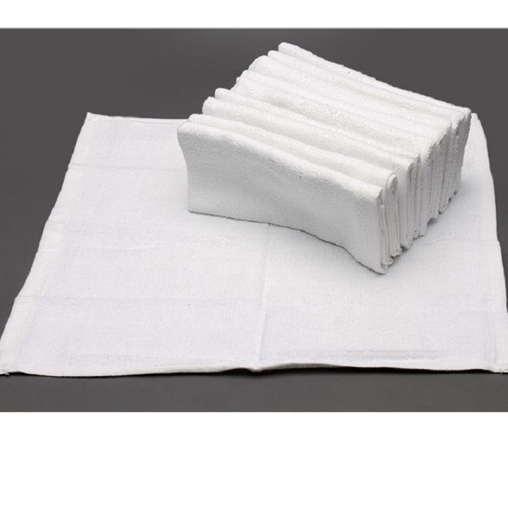 khăn vuông trắng cotton cao cấp dùng lau đa năng, phục vụ nhà hàng