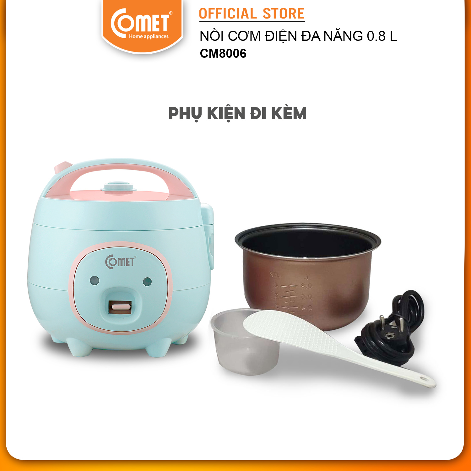 Nồi Cơm Điện Comet CM8006 - 0.8L - Hàng Chính Hãng