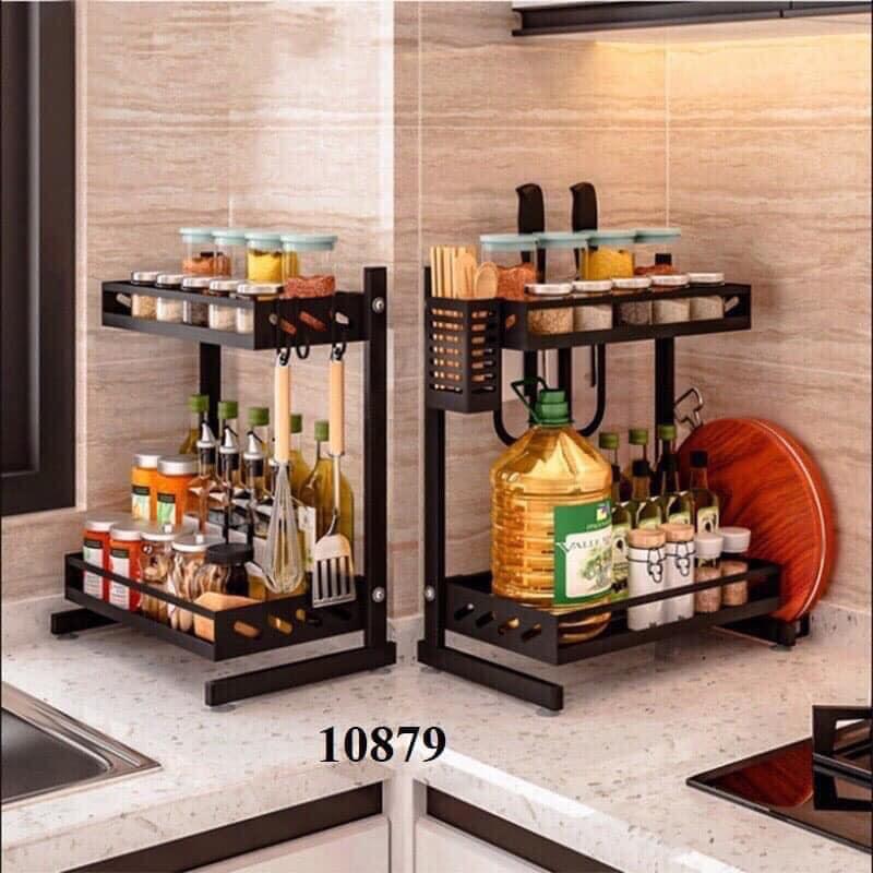 KỆ GIA VỊ 2 TẦNG INOX