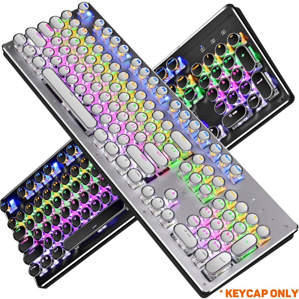 104 Phím Tròn Retro Keycaps Double Shot Tự Làm Máy Đánh Chữ Keycap Cho Đèn Nền Bàn Phím Cơ Tròn Nắp Phím