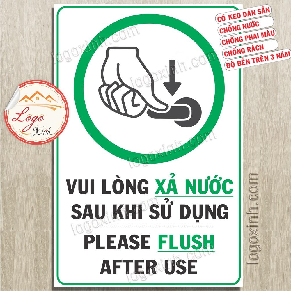 LOGO TEM STICKER XẢ NƯỚC SAU KHI SỬ DỤNG TRONG NHÀ VỆ SINH-NHẮC NHỞ SỬ DỤNG WC TOILET NHÀ VỆ SINH