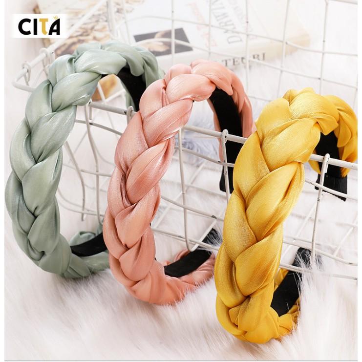 Băng Đô Dạng Tết Bím Màu Trơn Thời Trang Dành Cho Nữ