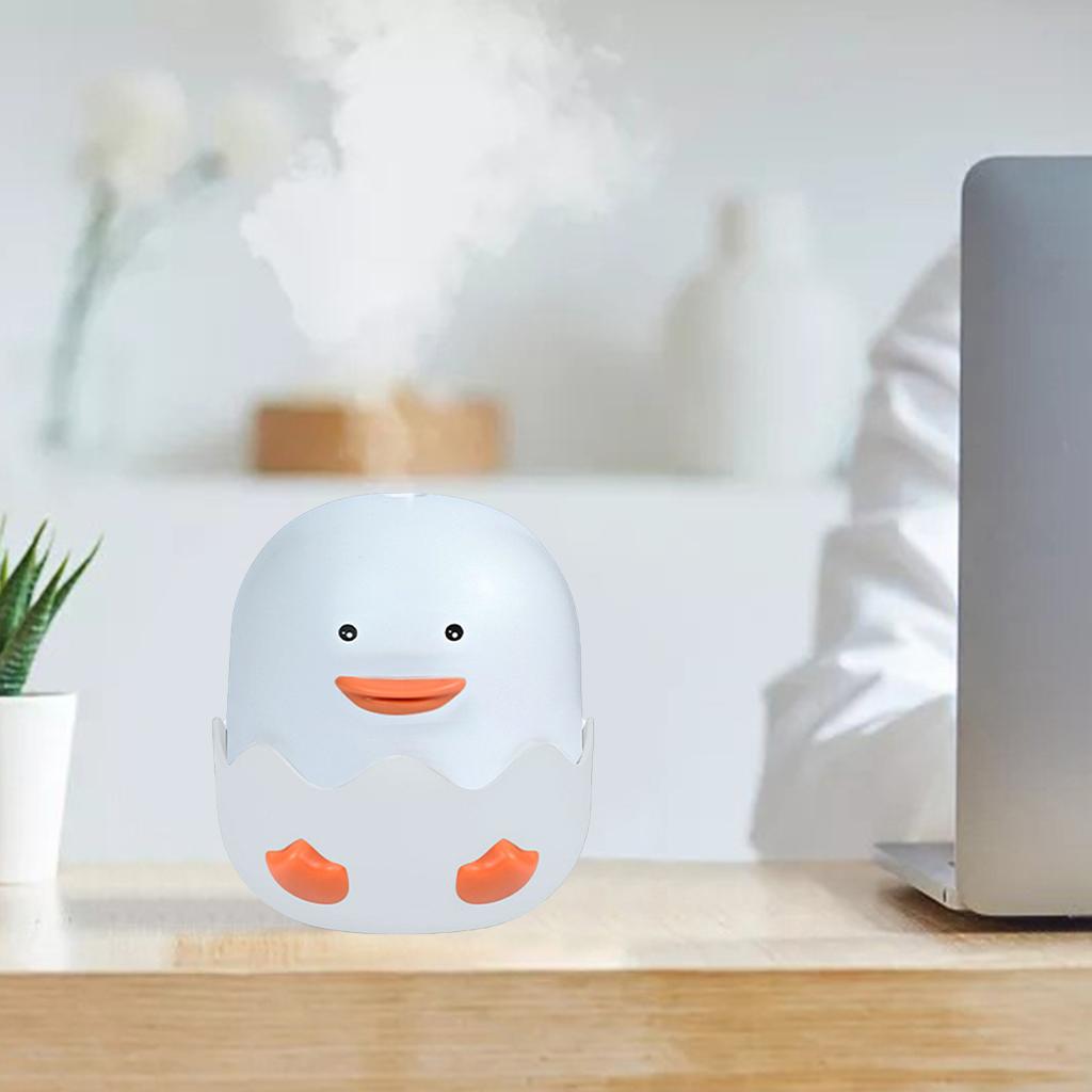 300ml Cool Mist Humidifier Lightweight Cute with Night Lamp for School White