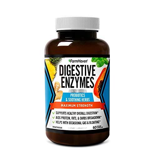 Thực Phẩm Chức Năng Farmhaven Bổ Sung Enzyme Tiêu Hóa Với 12 Probiotics & 6 Thảo Mộc Giảm Đầy Bụng, Đầy Hơi, Táo Bón Digestive Enzymes With 12 Probiotics & 6 Herbs - 60 Viên