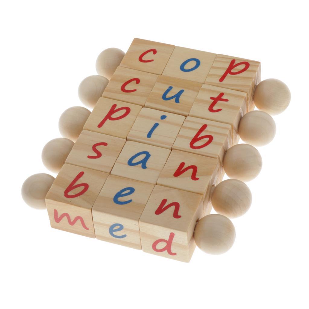 5x Montessori Phiên Âm Đọc Khối 52x Thẻ Đầu Học Tập Cho Trẻ Em