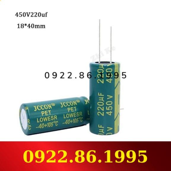 1 Chiếc Tụ Điện Nhôm Esr Thấp 450 V 220 Uf 18*40 Mm Tụ Điện 220 Uf 450 V Tần Số Cao 20% hàng mới về