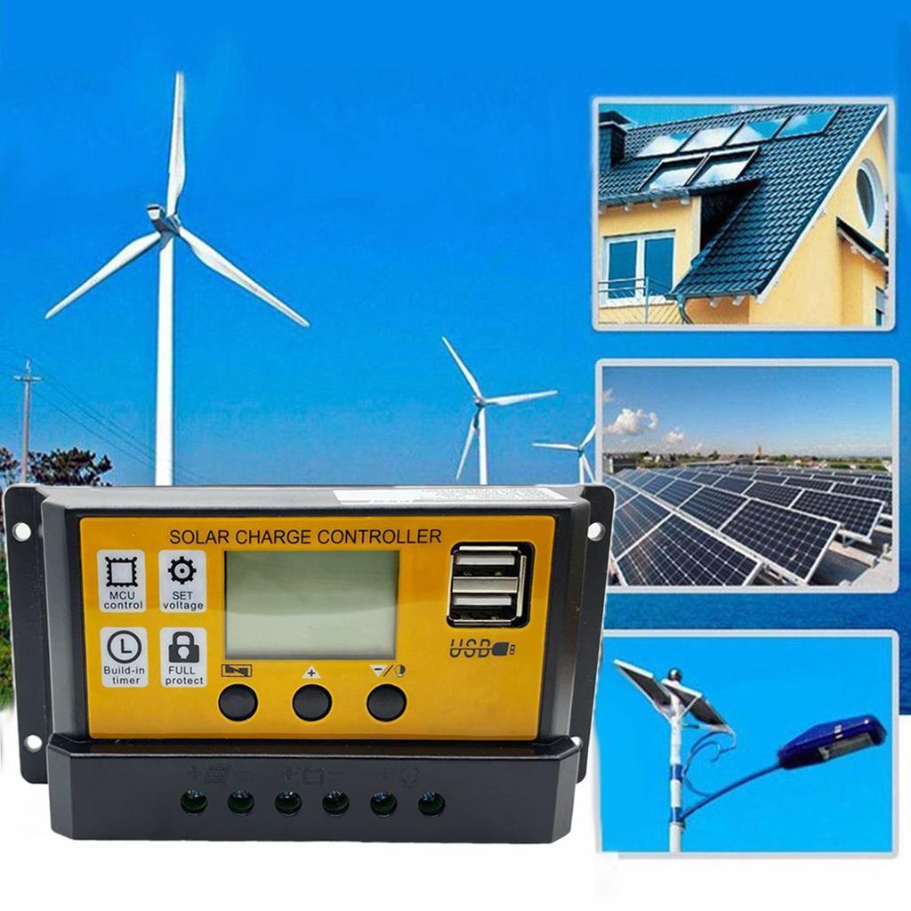 12/24V 10-100A MPPT Solar Charge Controller Battery Regulator Dual USB 10A