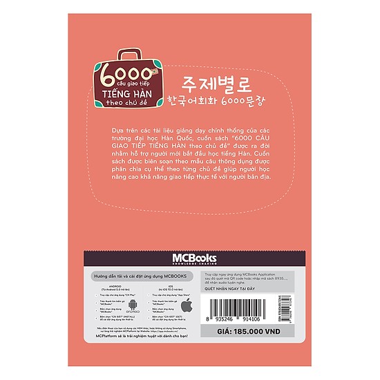 6000 Câu Giao Tiếp Tiếng Hàn Theo Chủ Đề (Không kèm CD) (Tặng Kèm Booksmark)