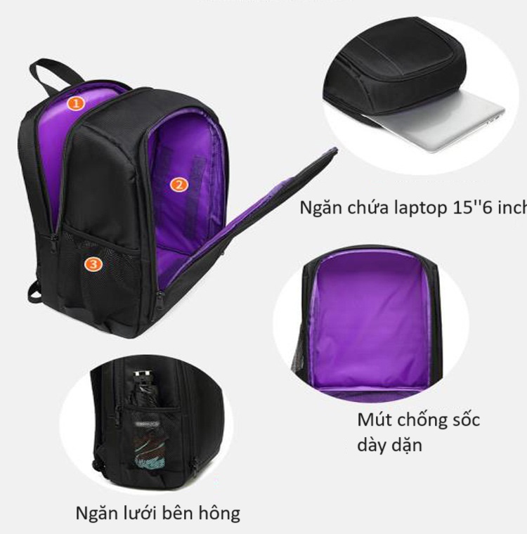 Balo máy ảnh full  photo chống sốc tốt (tặng kèm áo mưa)