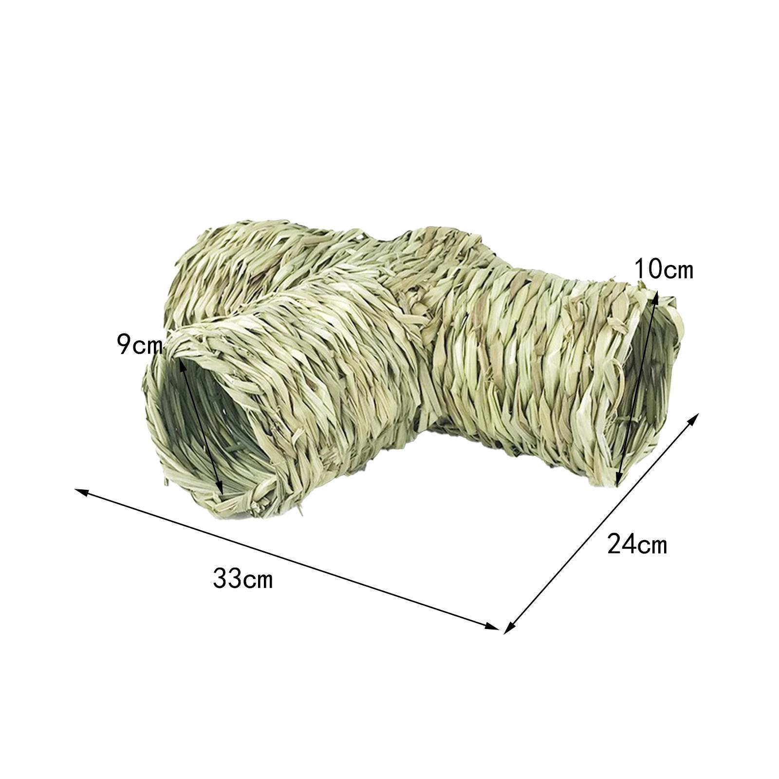 Hamster Grass Tunnel Interactive Toy Hay Bed Cage Cottage Hut Rabbit Tunnel Tube for Hamster Rat Squirrels Ferret