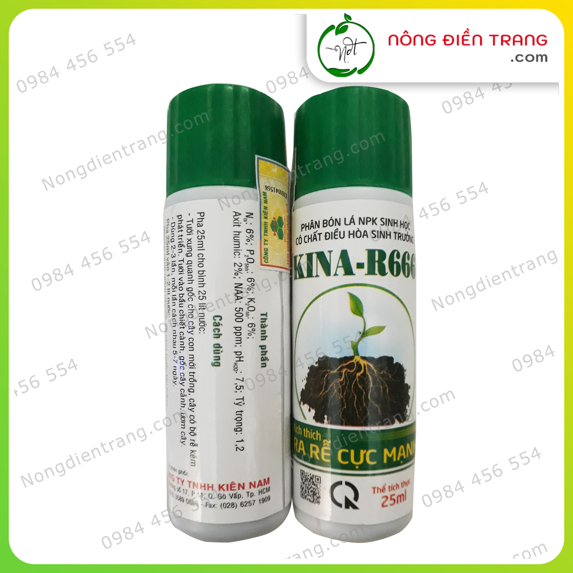 Phân bón là NPK có chất điều hòa sinh trưởng KINA R666 - Lọ 25ml - Kích thích ra rễ cực mạnh VTNN Nông Điền Trang