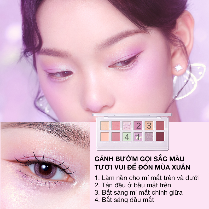 Bộ Son Môi 0.8gNhung Lì Độ lên màu Cao Phiên Bản Mùa Đông+Bảng Phấn Mắt 12 màu 14g Perfect Diary