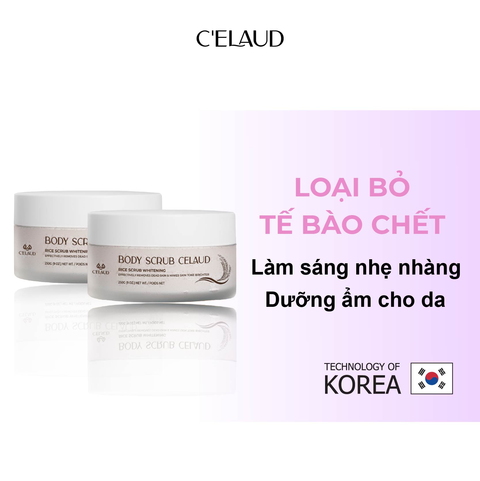 Combo 2 tẩy tế bào chết, tái tạo và làm mịn da Body Scrub Celaud