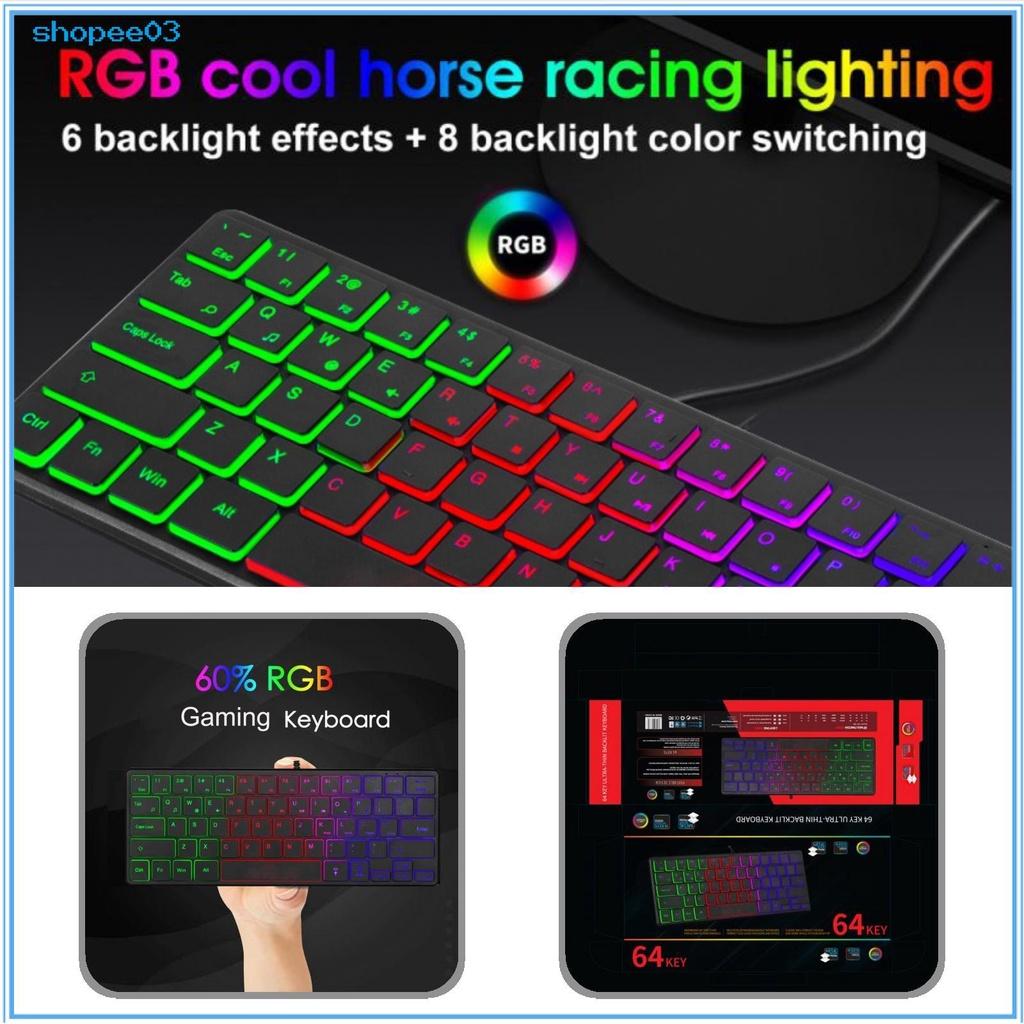 Bàn Phím Chơi Game 64 Phím Usb Nhỏ Gọn Thoải Mái Cho Laptop